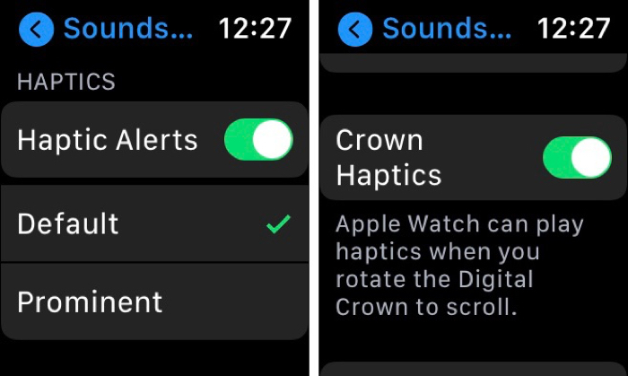 Avvisi aptici predefiniti su Apple Watch