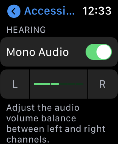 Audio mono su Apple Watch