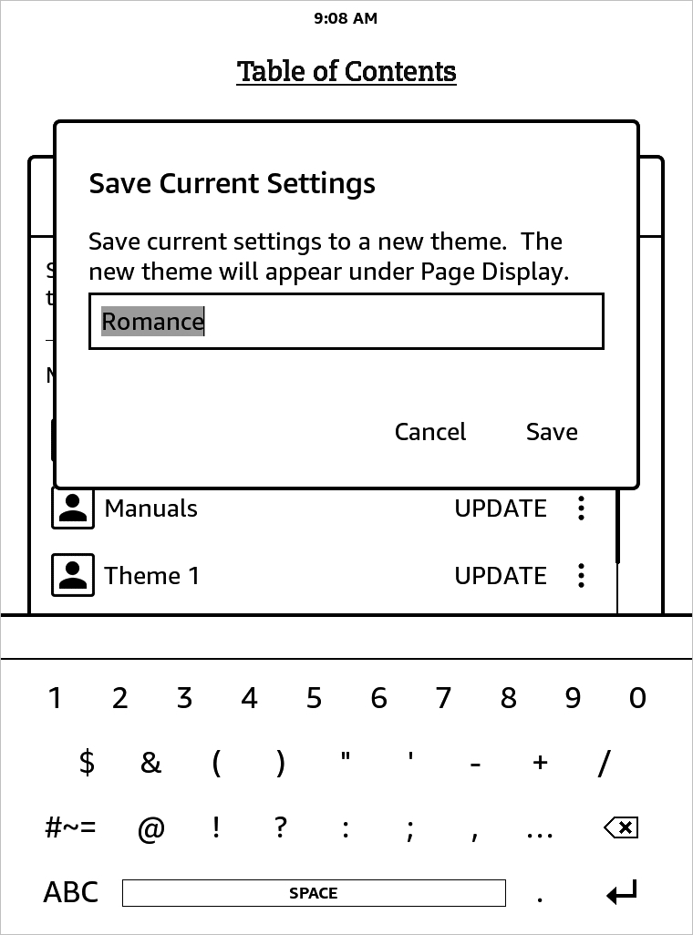 Tema di salvataggio di Paperwhite Kindle