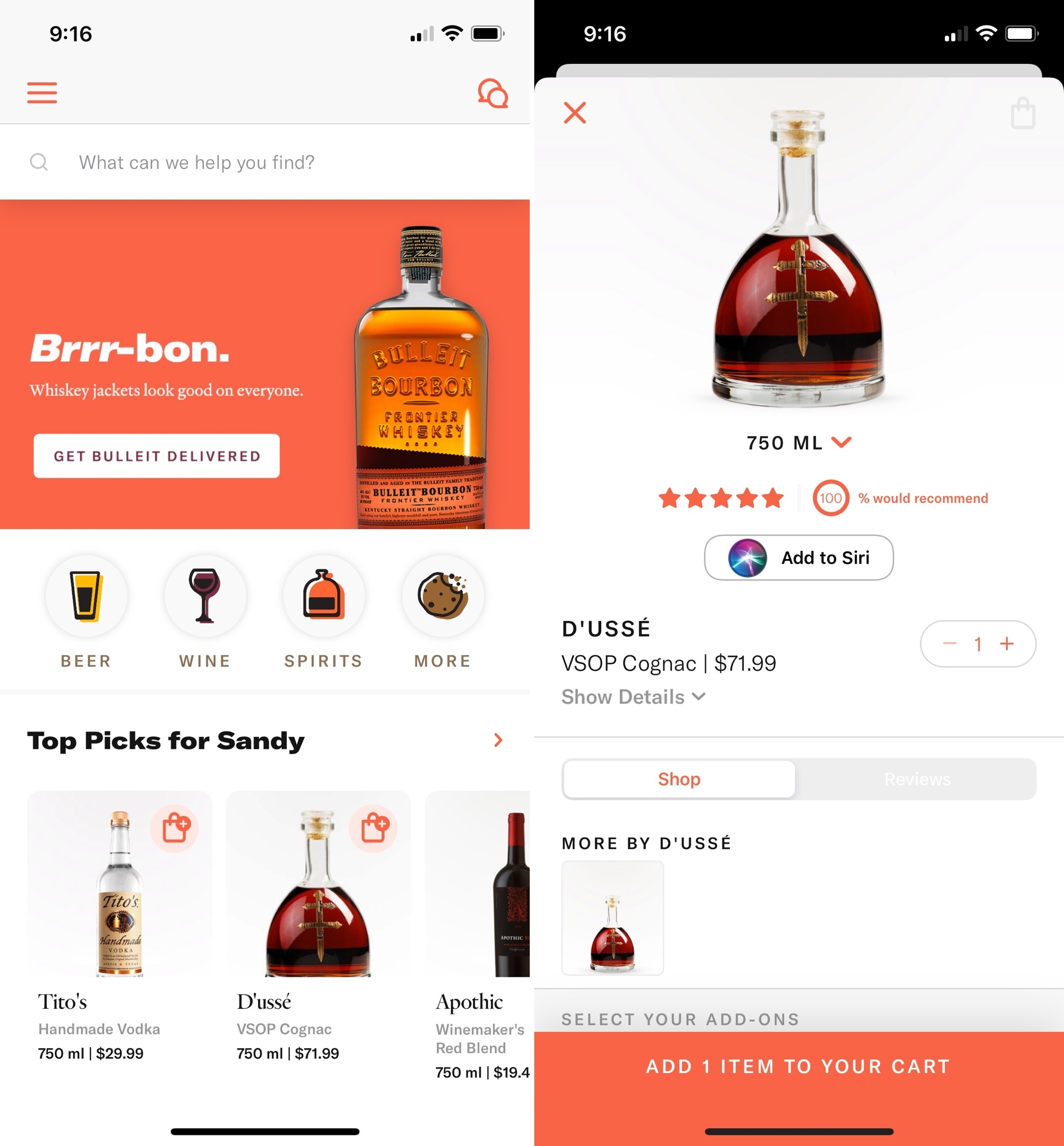 Consegna di alcolici con salsa per iPhone