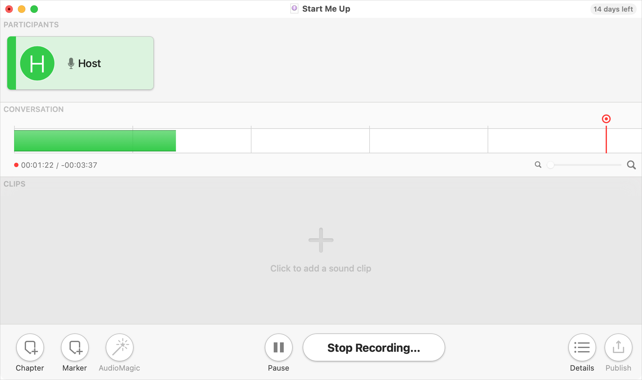 App Podcast Studio su Mac