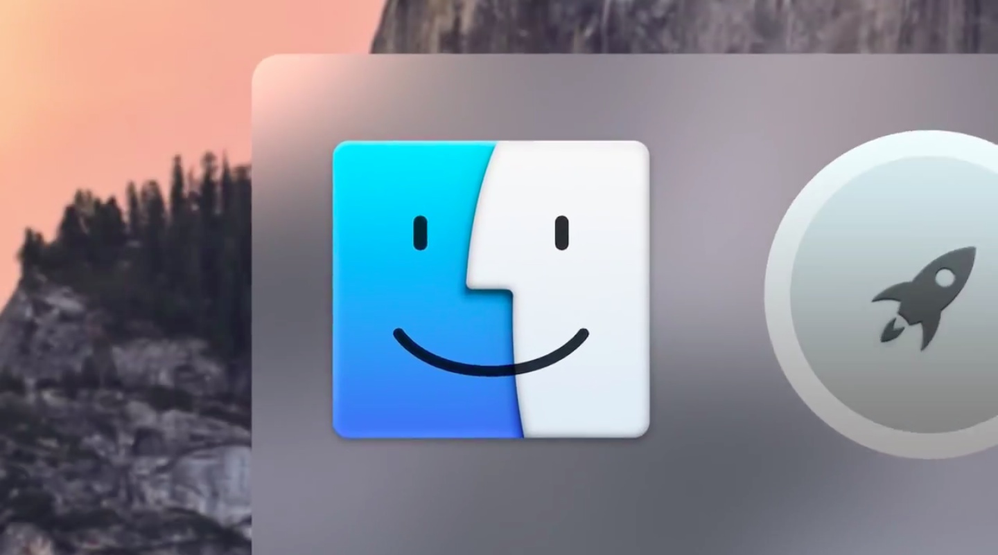 Uno screenshot dell'icona del Finder nel Dock