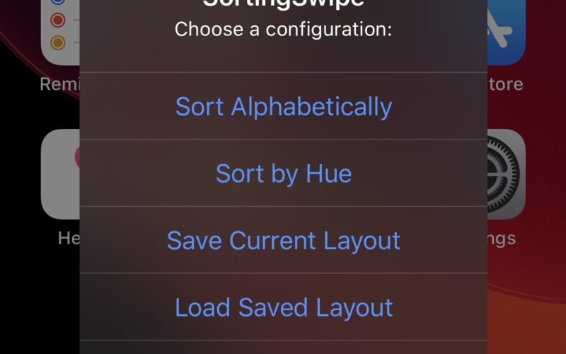 SortingSwipe può ordinare istantaneamente le icone delle app della schermata Home per nome o colore