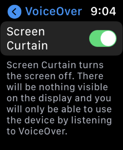 Abilita Tenda schermo in Impostazioni su Apple Watch