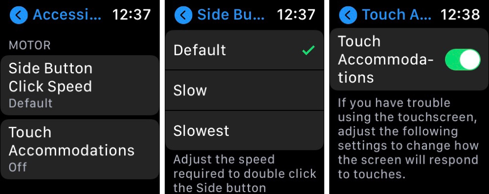 Impostazioni abilità motorie Apple Watch