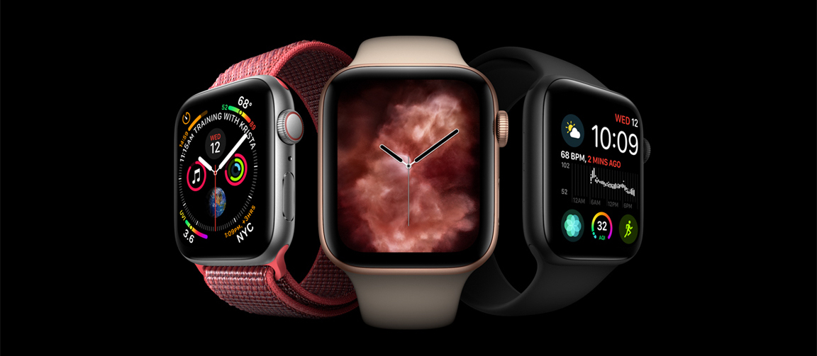 Un'immagine che mostra le unità Apple Watch Series 6 con facce diverse