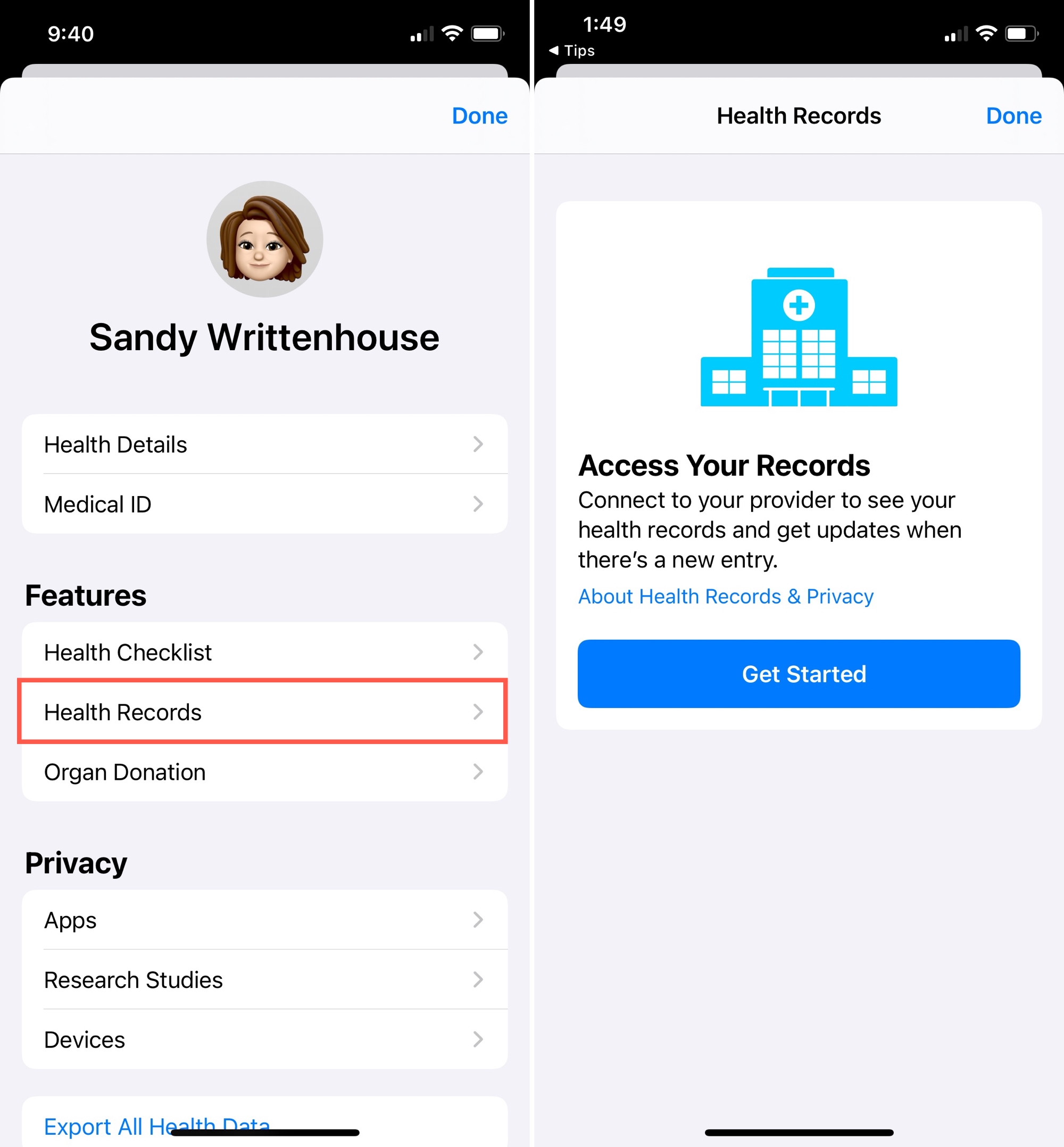 Documenti sanitari, inizia su iPhone