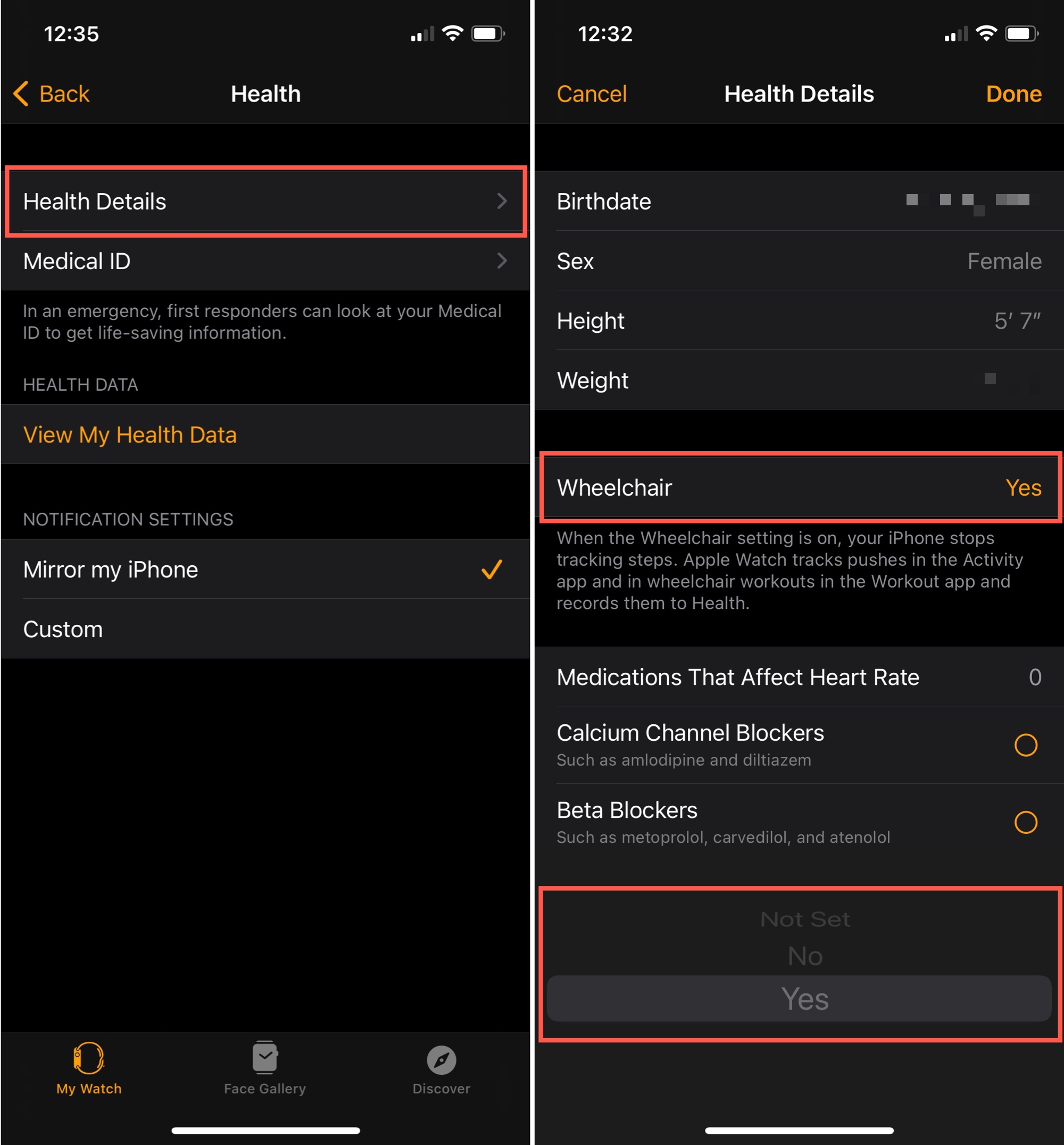 Guarda la sedia a rotelle della salute su iPhone