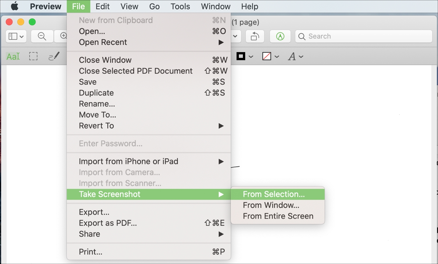Anteprima Cattura screenshot da Selection Mac