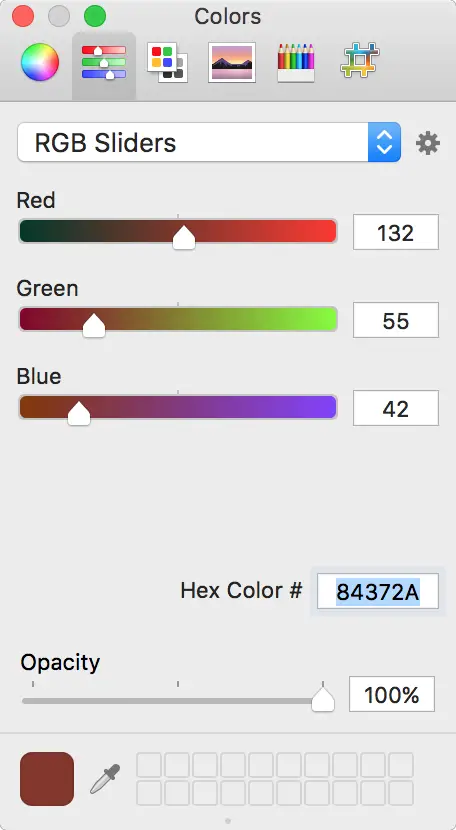 Utilizzo dei cursori RGB in Pixelmator su Mac