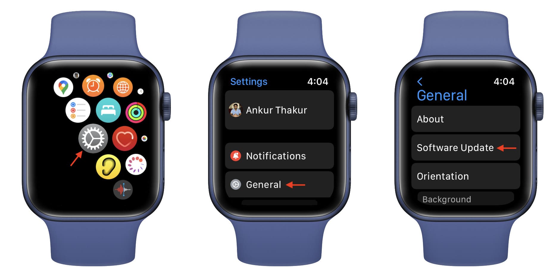 Aggiornamento software su Apple Watch