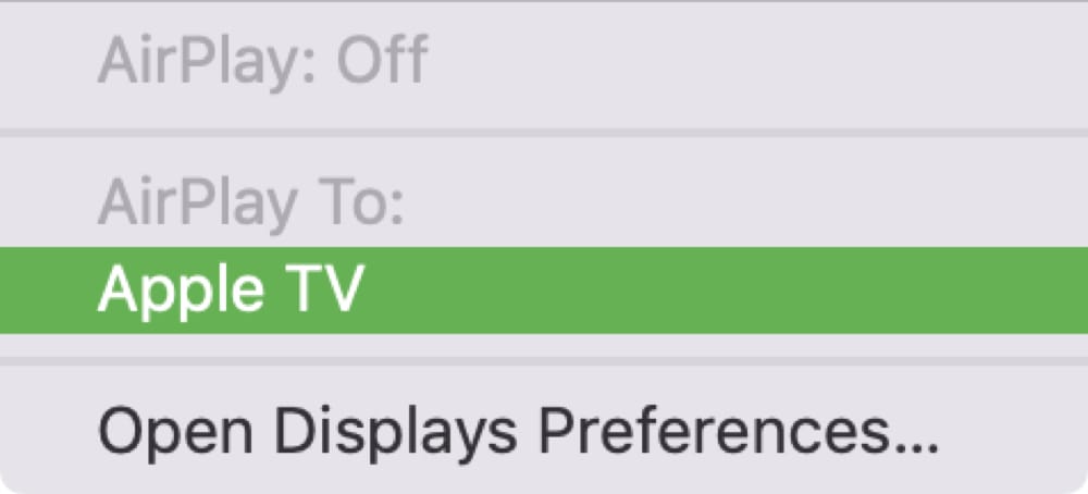 Apple TV AirPlay dal Mac