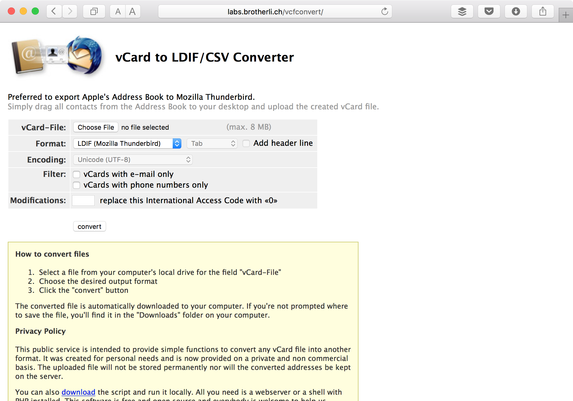 Contatti del sito web iCloud Seleziona Tutto