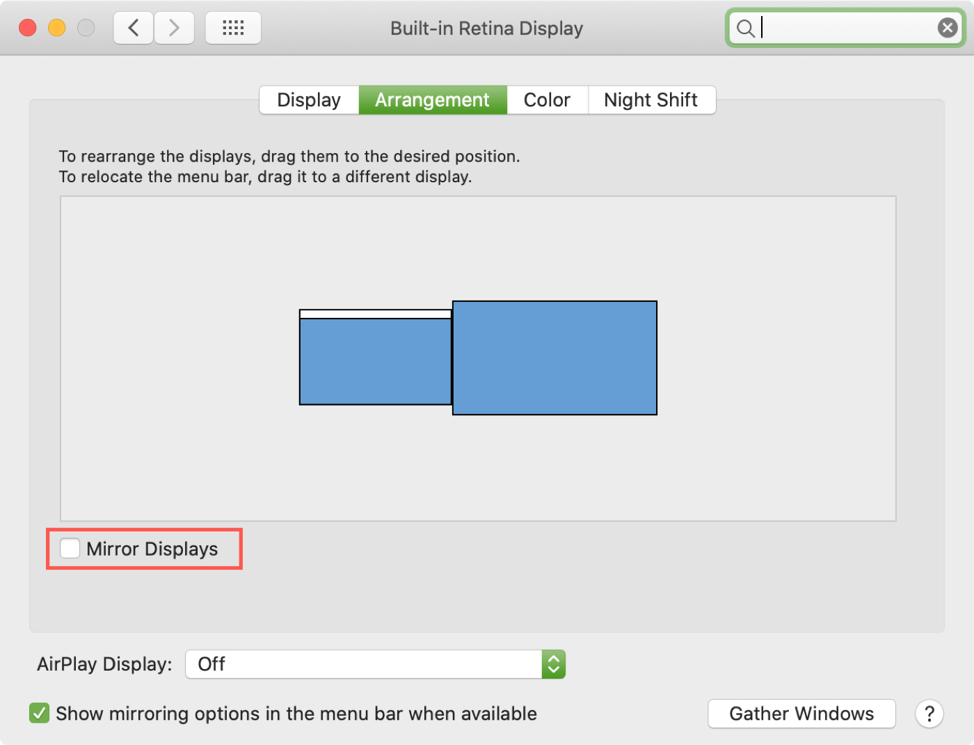 Display esterni Mac Display a specchio