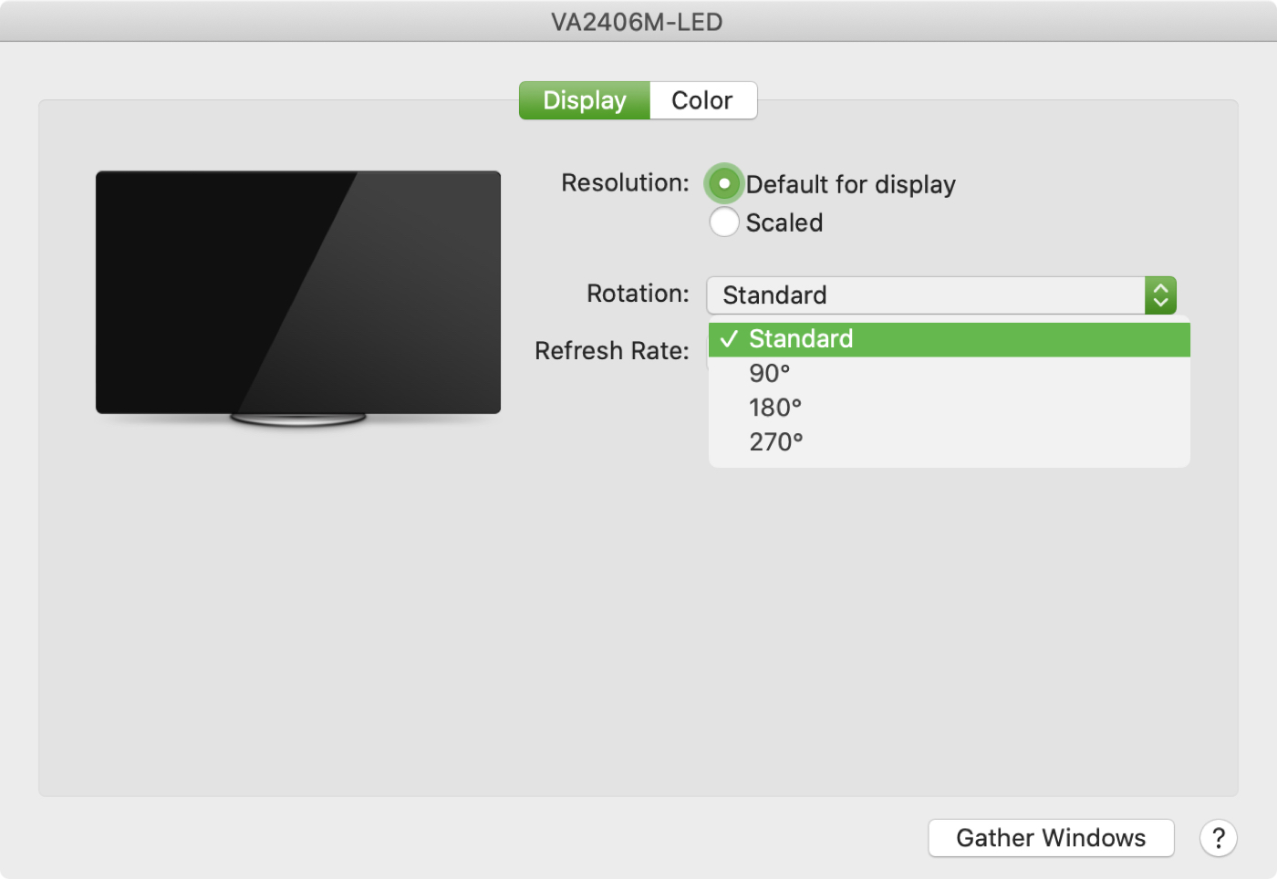 Rotazione display esterni Mac
