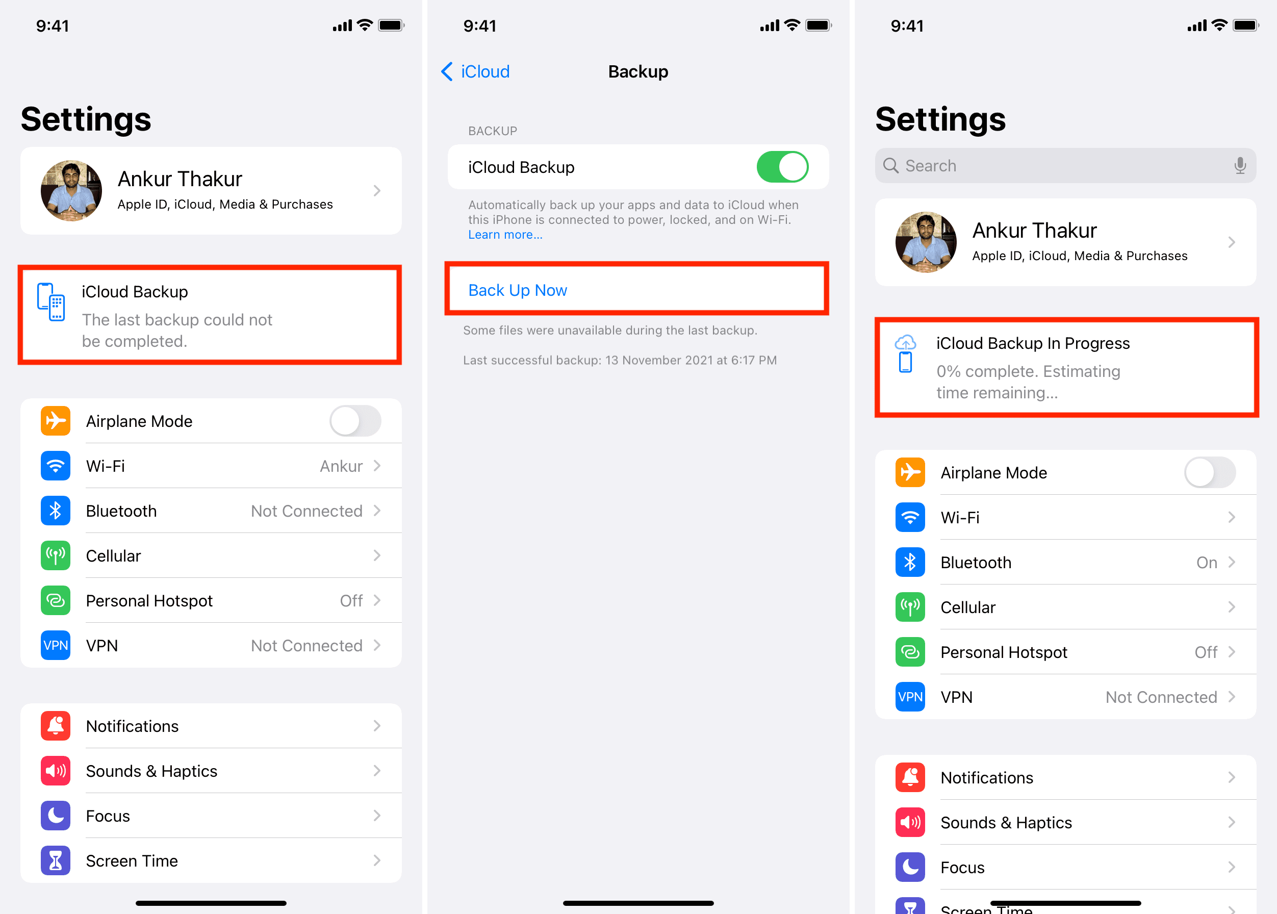 Correzione Impossibile completare l'ultimo backup per il backup di iCloud sulla copia di iPhone