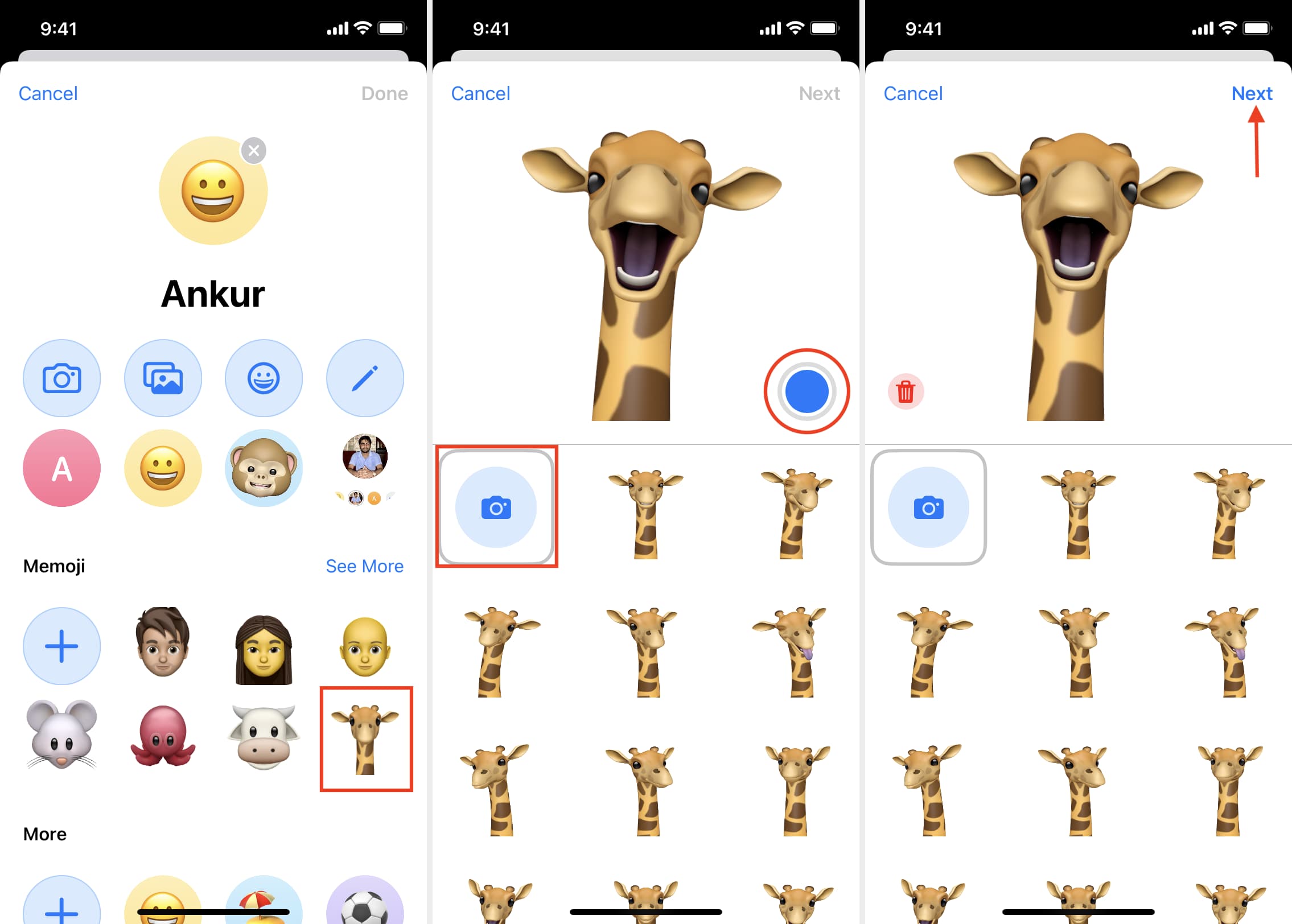 Crea Memoji per l'immagine del profilo di iMessage