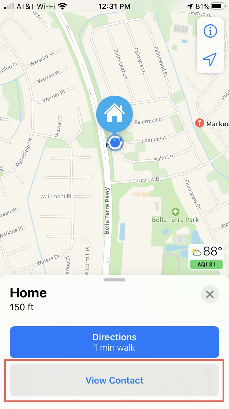 Mappe Visualizza Contatta iPhone