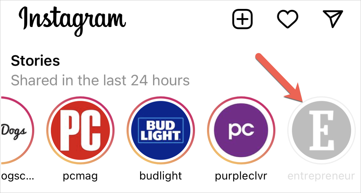 Storia muta di Instagram