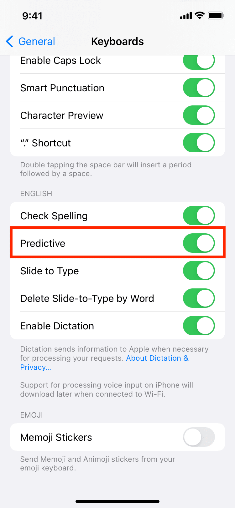 Abilita Predictive per la tastiera del tuo iPhone