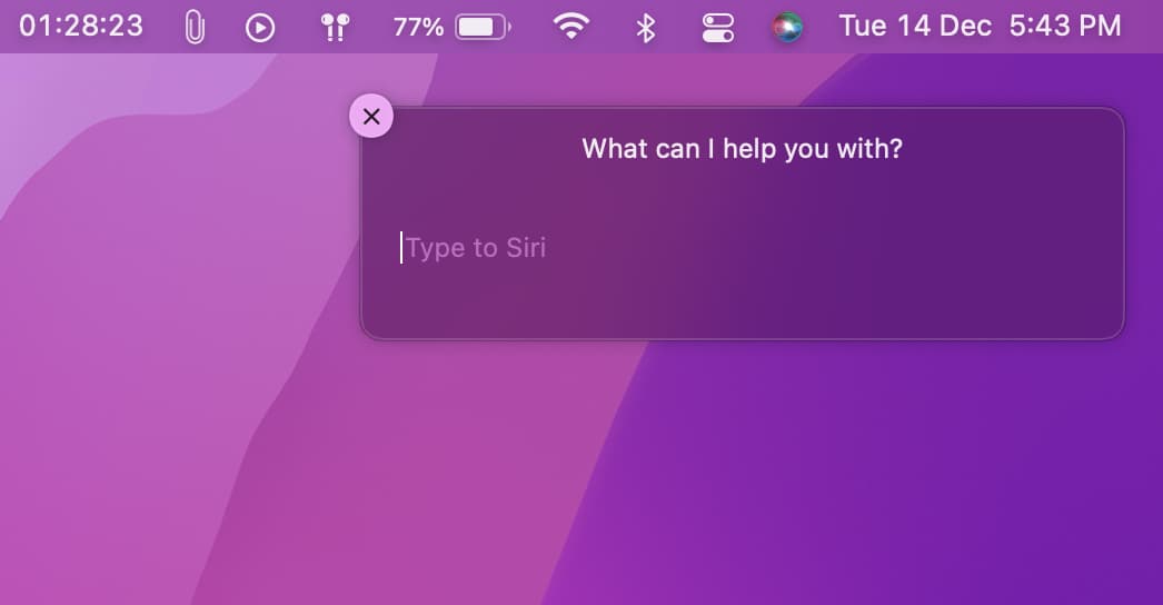 Utilizzo di Digita su Siri su Mac