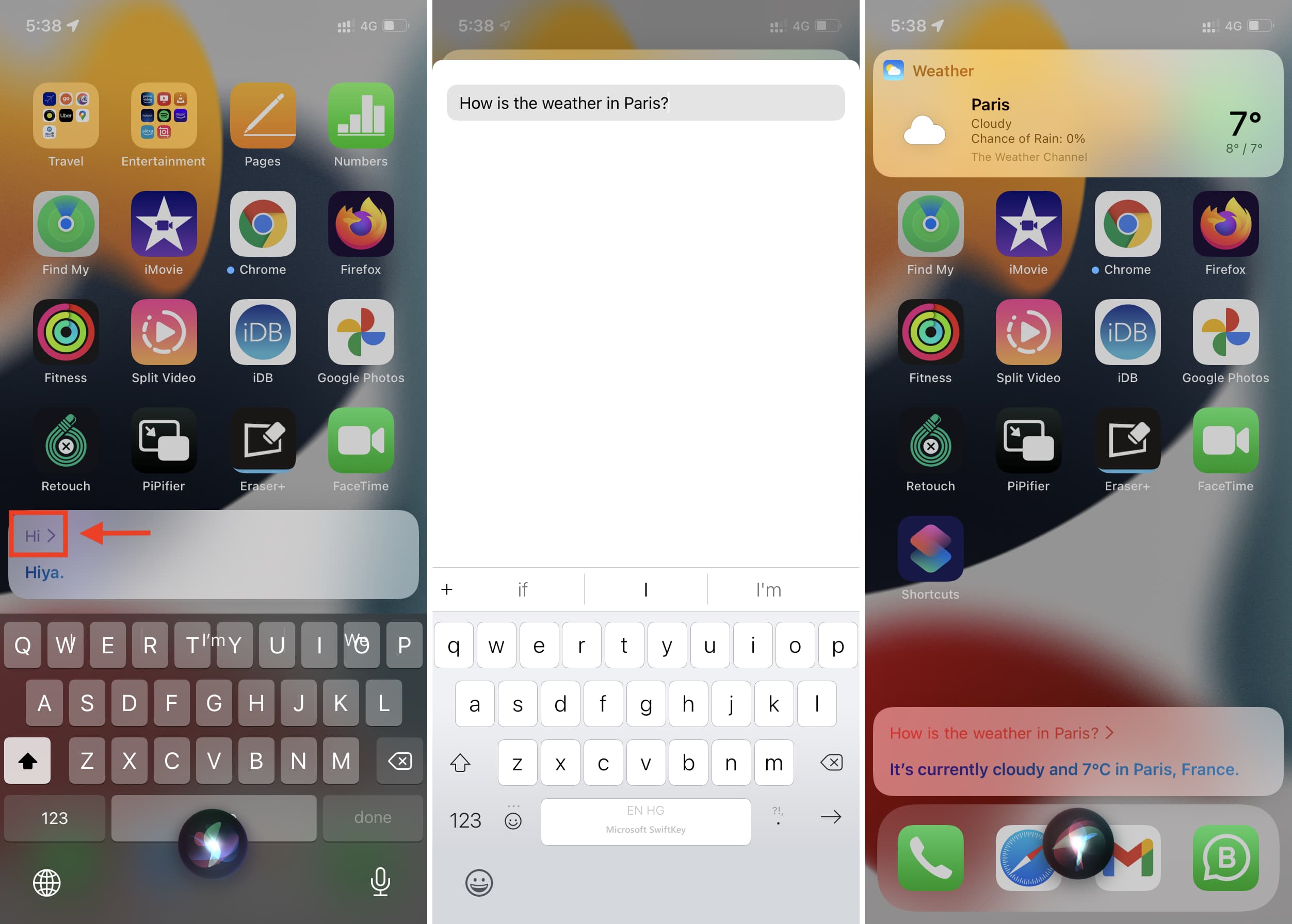 Tocca il comando Siri per modificarlo su iPhone