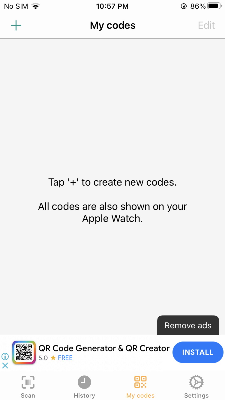App QRbot per creare codice QR su iPhone