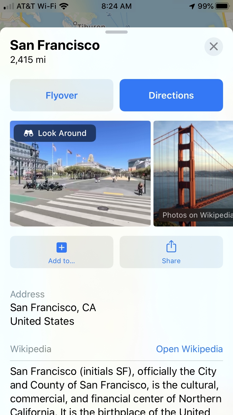 Le mappe guardano intorno a San Francisco