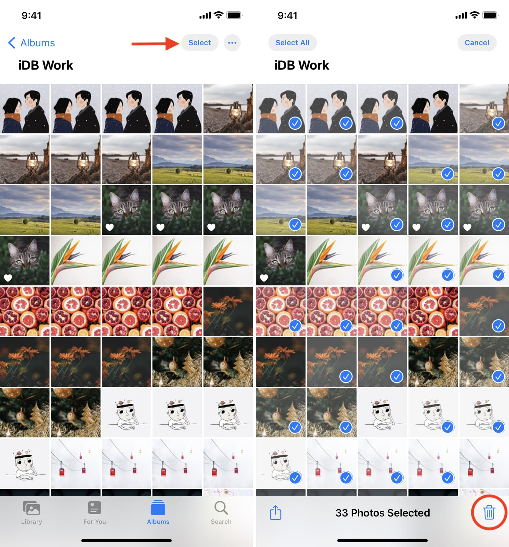 Elimina manualmente le foto duplicate su iPhone