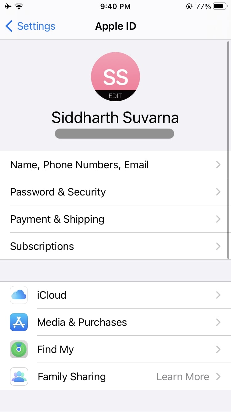 Impostazioni iCloud iPhone
