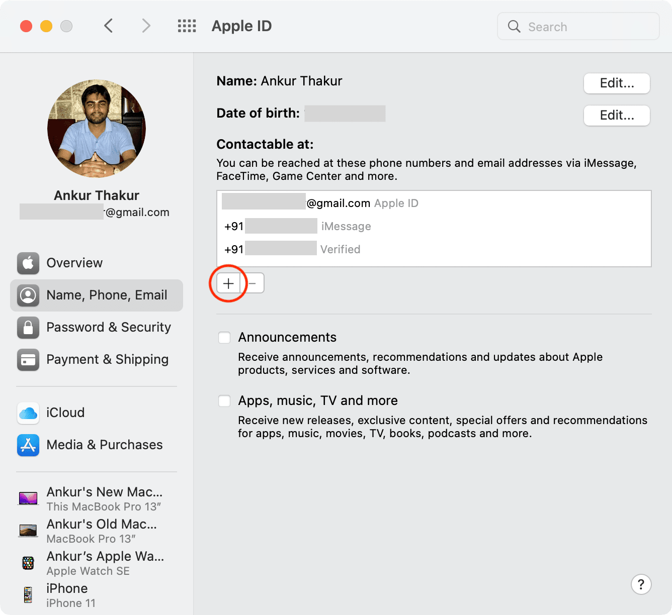 Aggiungi una nuova email all'ID Apple Mac