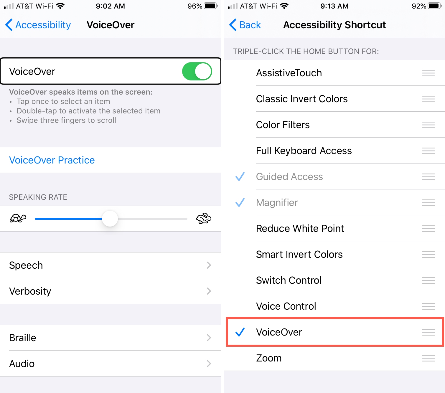 Accessibilità Abilita VoiceOver per i libri