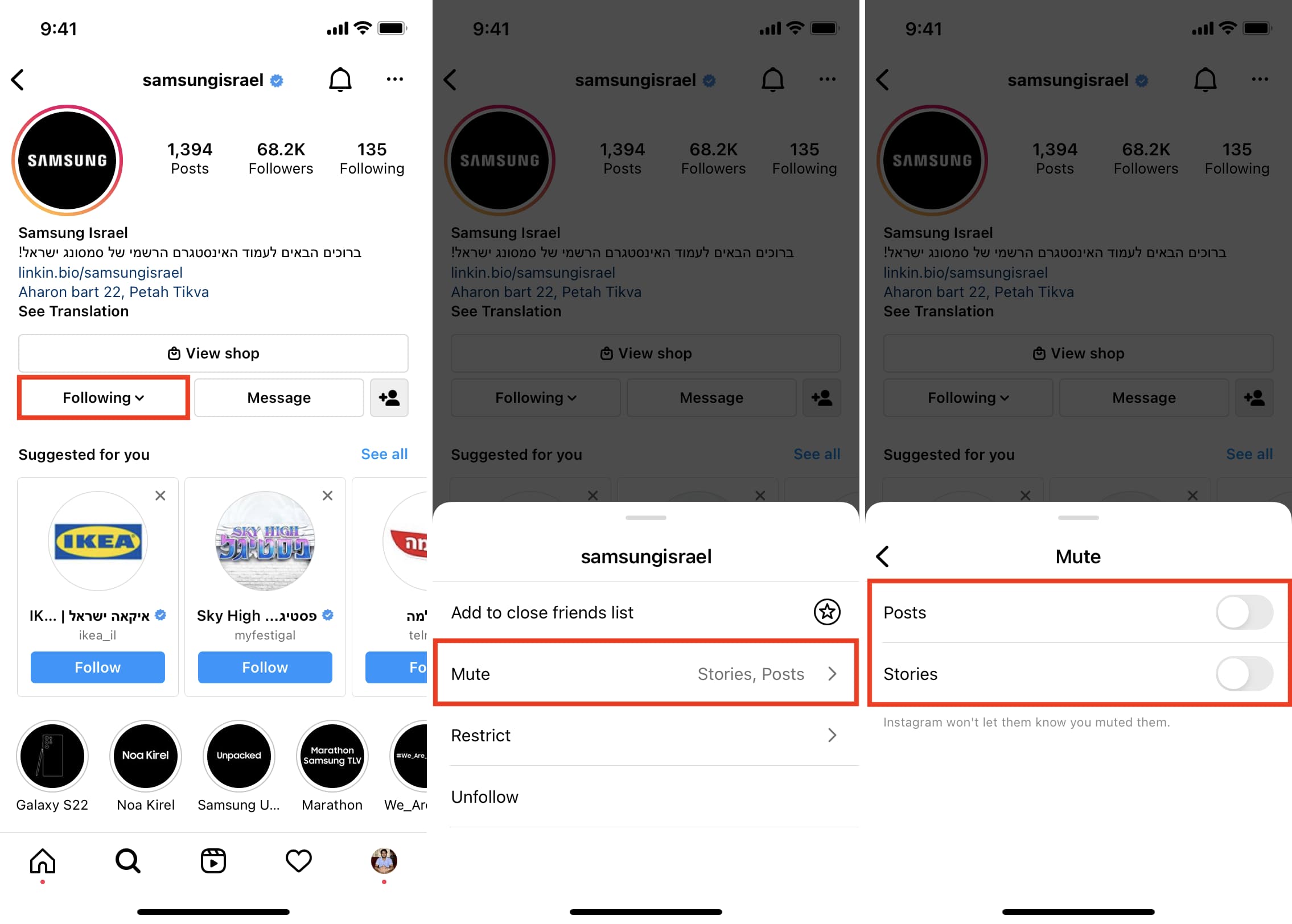 Attiva l'audio del post e della storia di Instagram dal profilo di un account