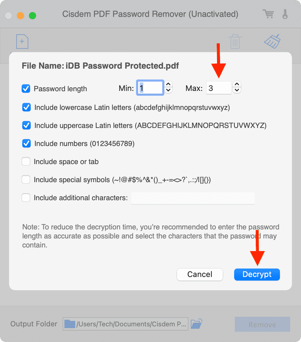 Decrittografa la password del PDF dimenticato