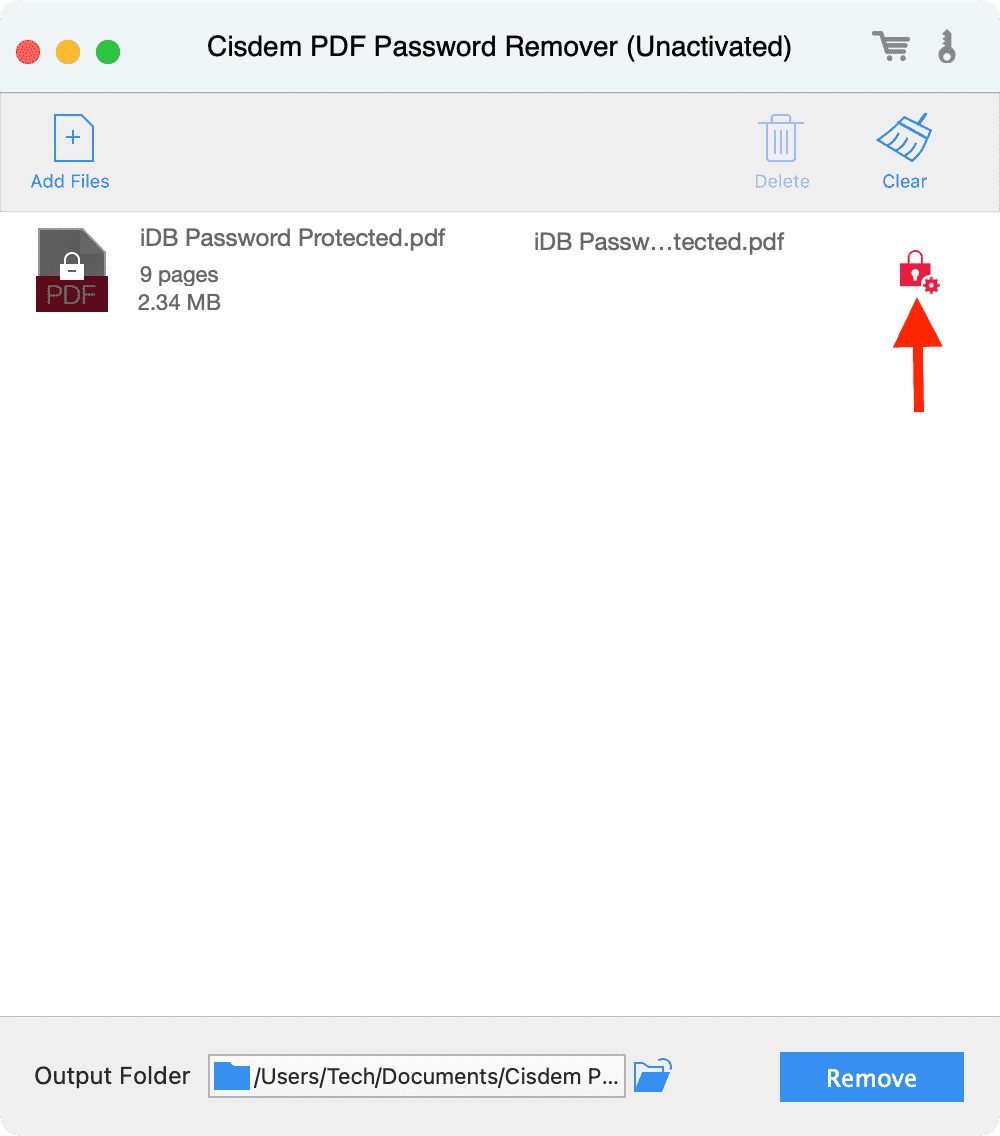 Seleziona PDF bloccato da decrittografare