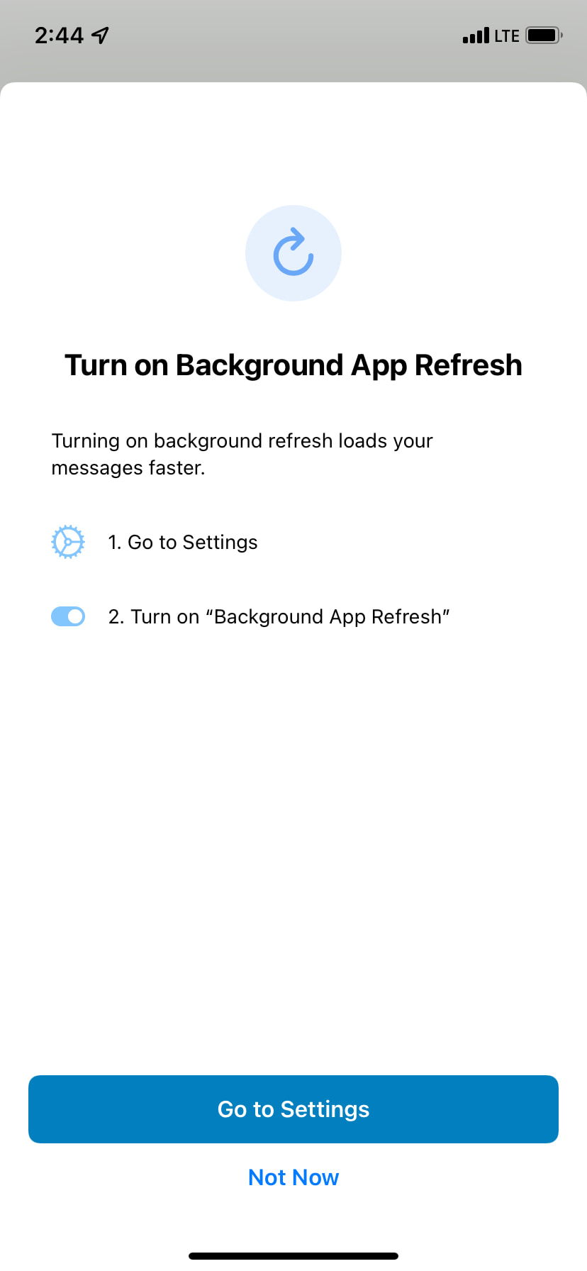 WhatsApp chiede agli utenti di abilitare l'aggiornamento dell'app in background su iPhone