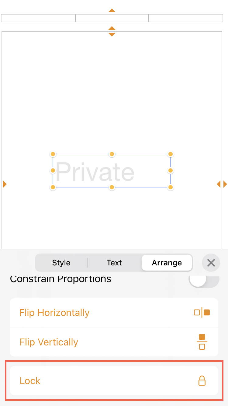 Pagine Disponi Blocca Oggetto iPhone