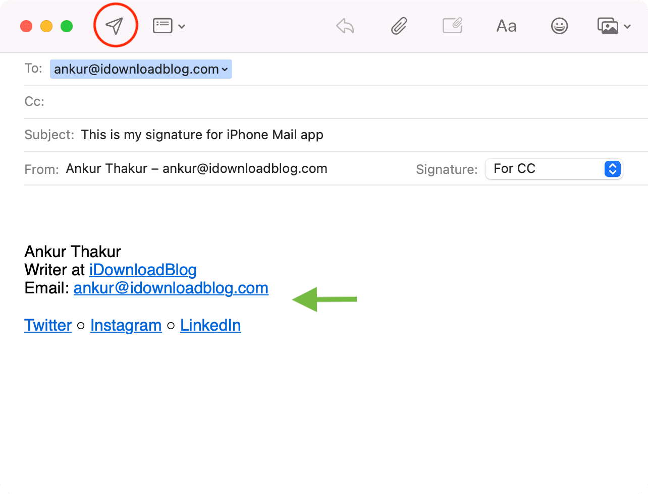 Invia email con firma HTML