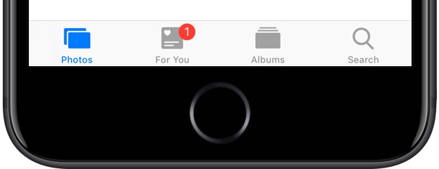 Condividi le foto dell'iPhone: un primo piano della scheda Per te nell'app Foto su iOS 12