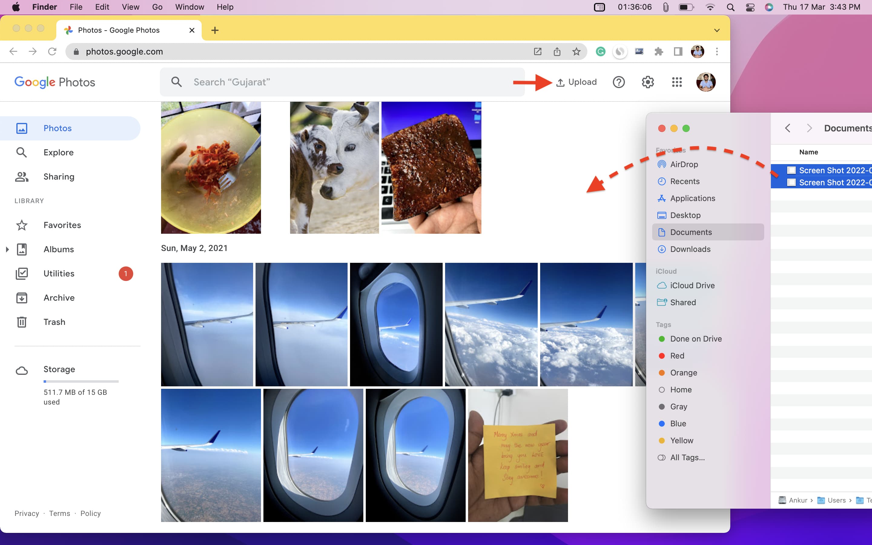 Carica su Google Foto in un browser web