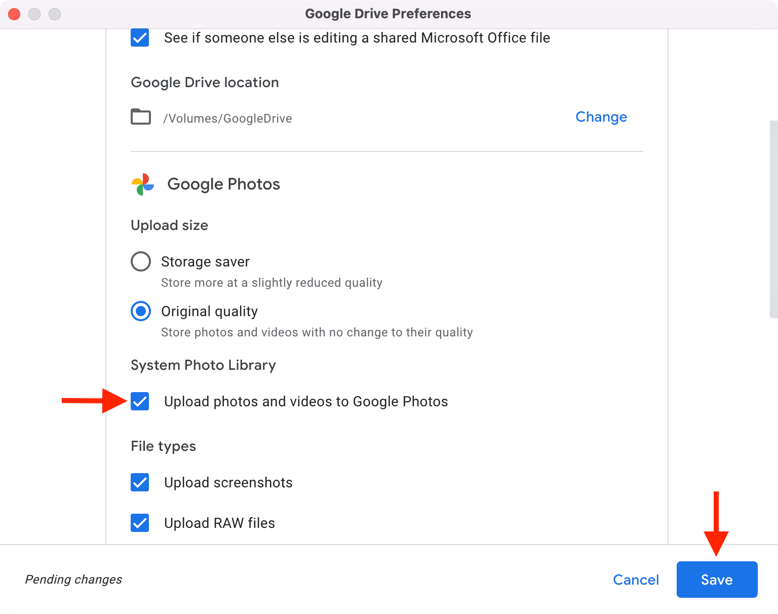Carica foto e video su Google Foto dal Mac