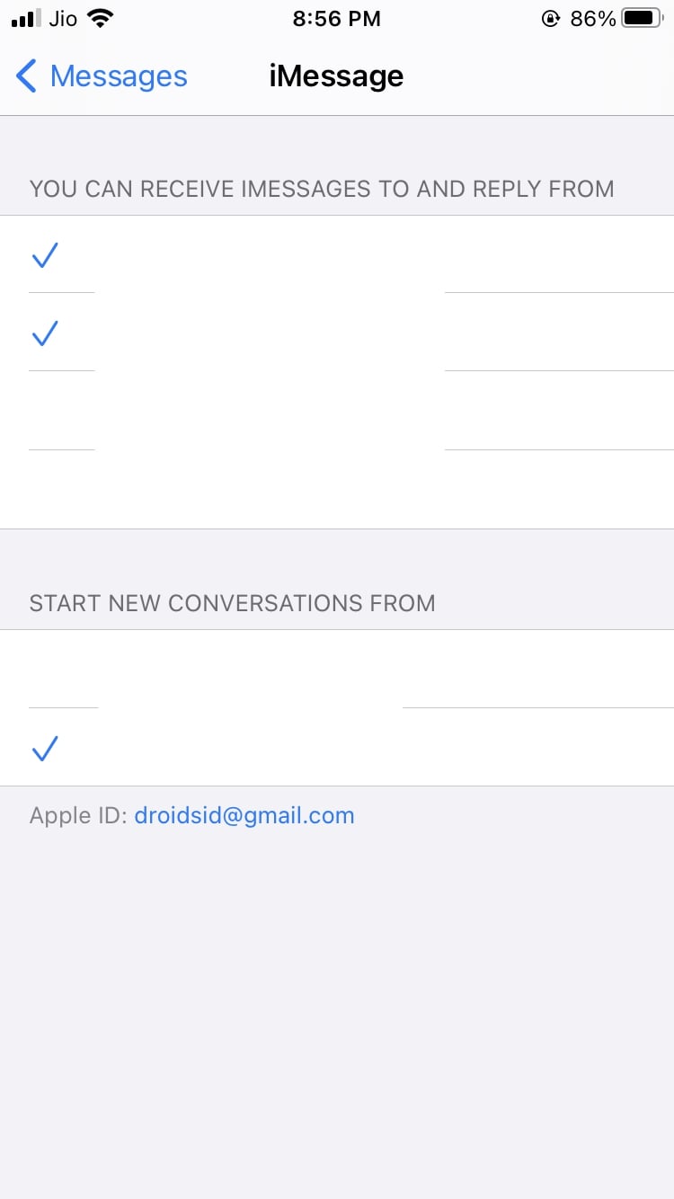 iMessage Invia e ricevi iOS