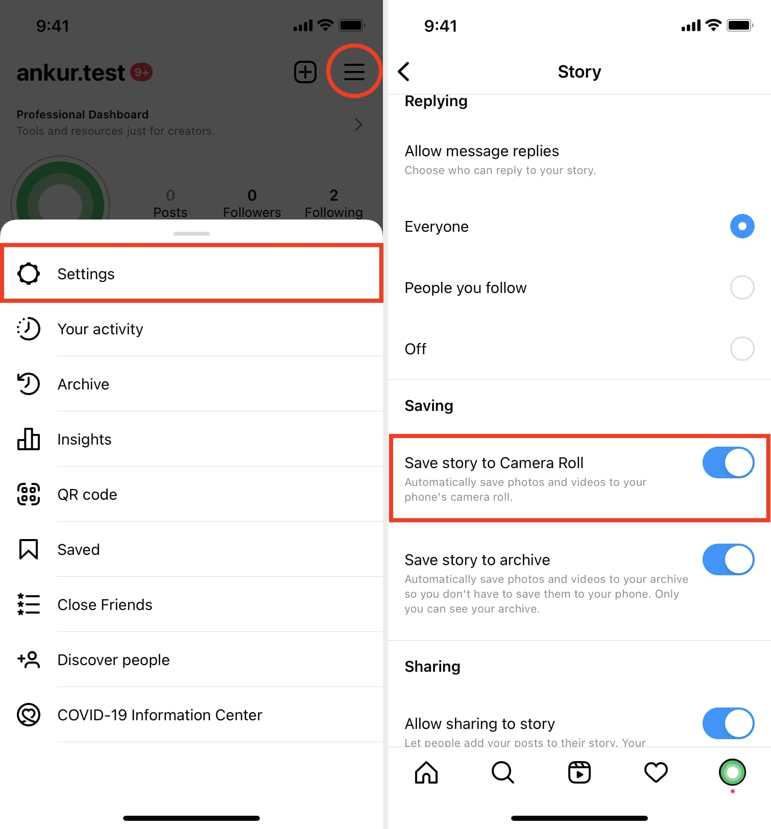 Salva tutte le tue storie di Instagram su iPhone Camera Roll
