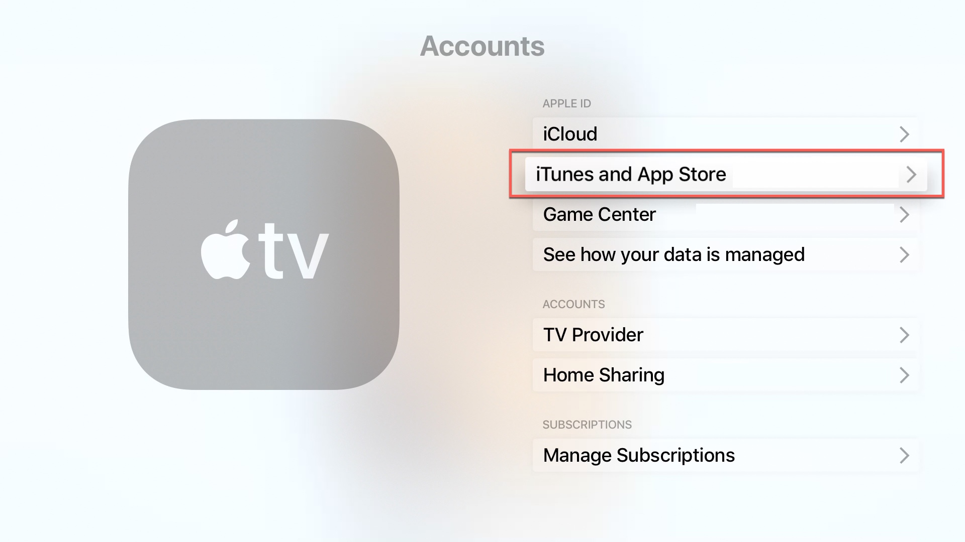 Account Apple TV
