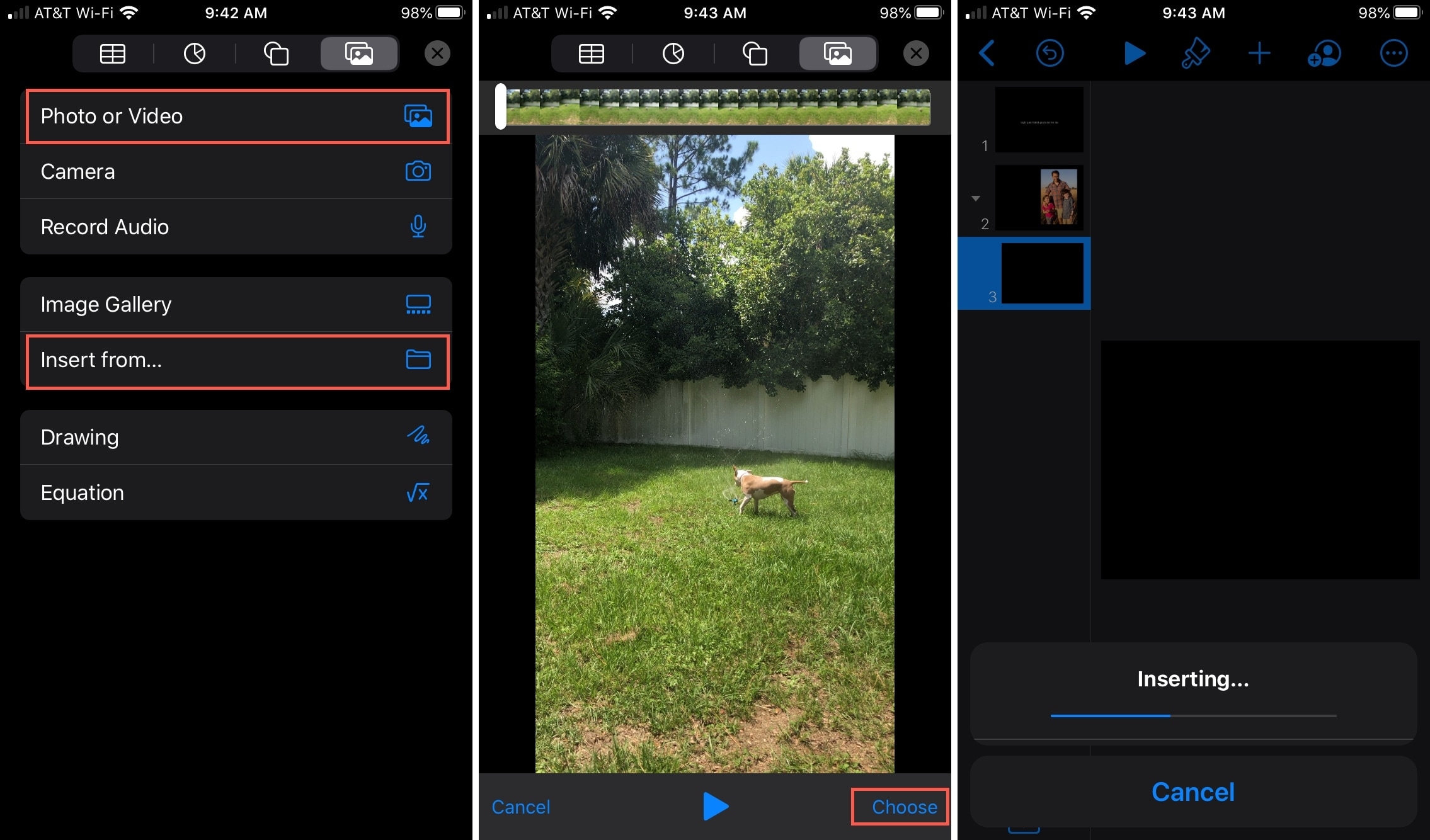 Inserisci Video Keynote iPhone