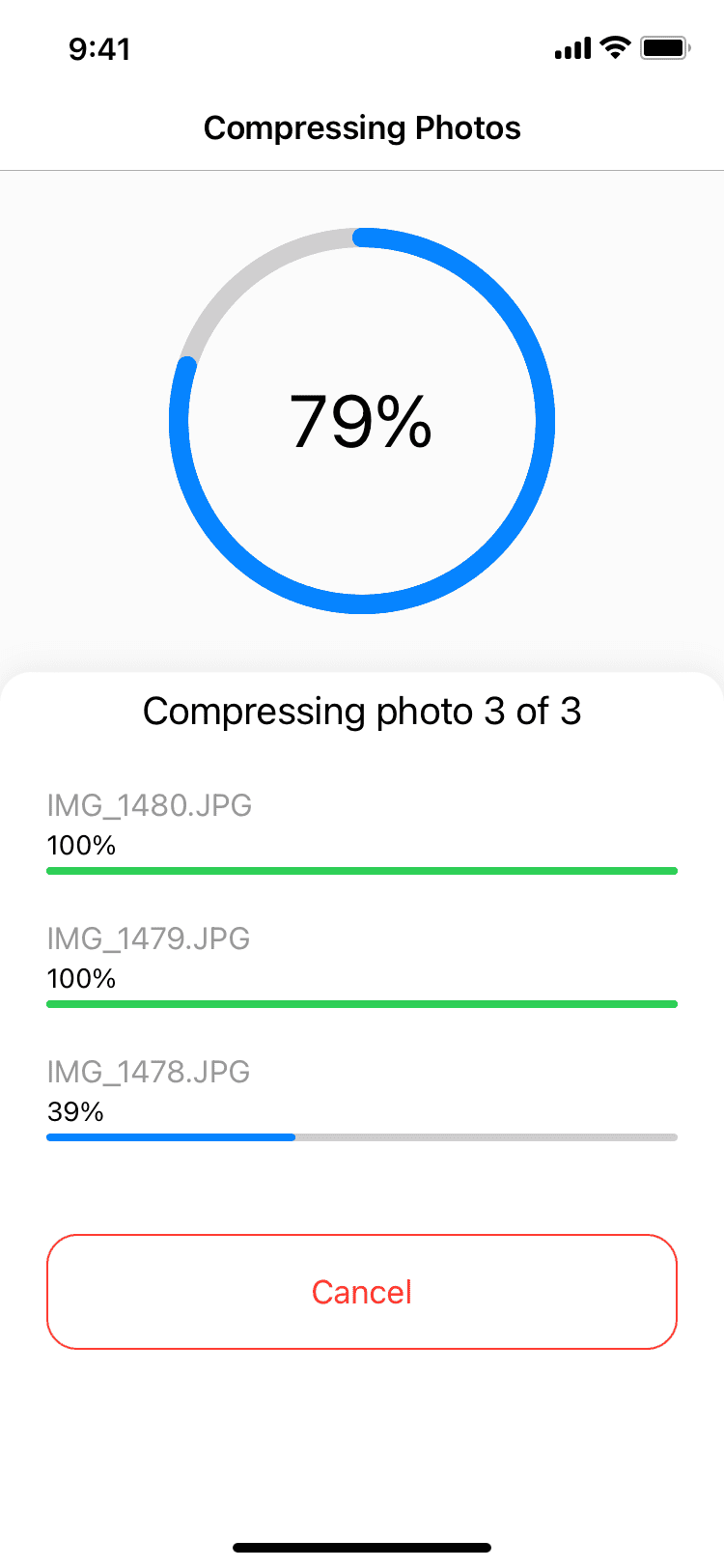 Compressione di foto su iPhone