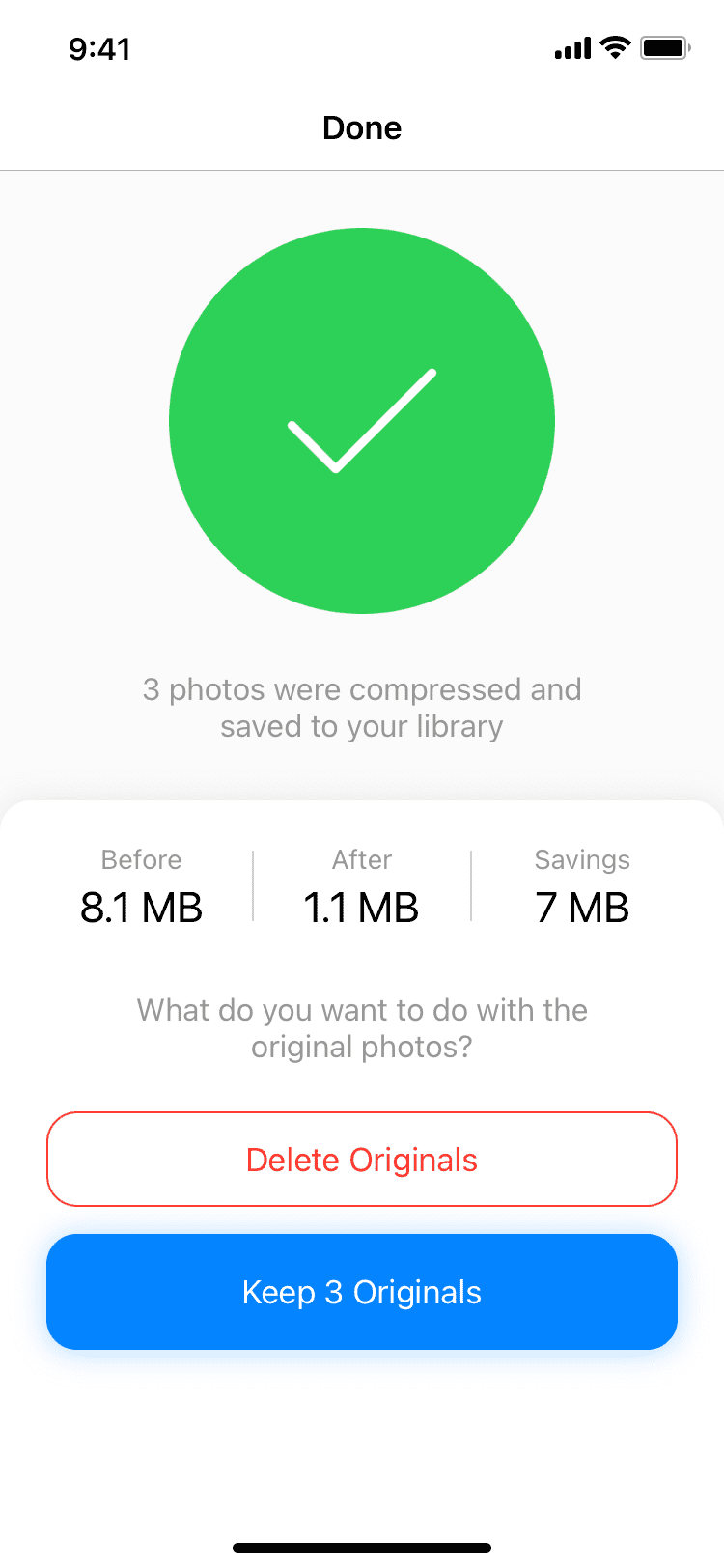 Foto compresse correttamente su iPhone