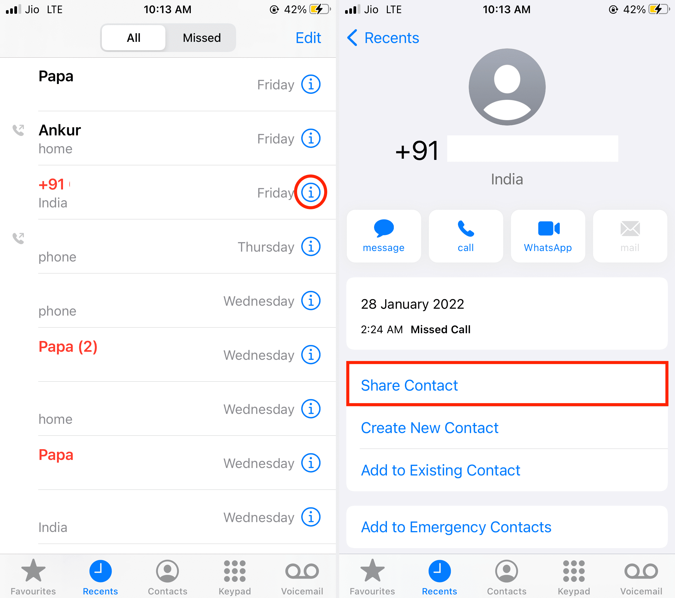 Condividi il contatto con Truecaller su iPhone