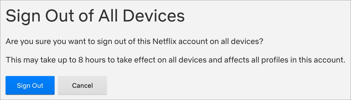 Esci da tutti i dispositivi Netflix Web