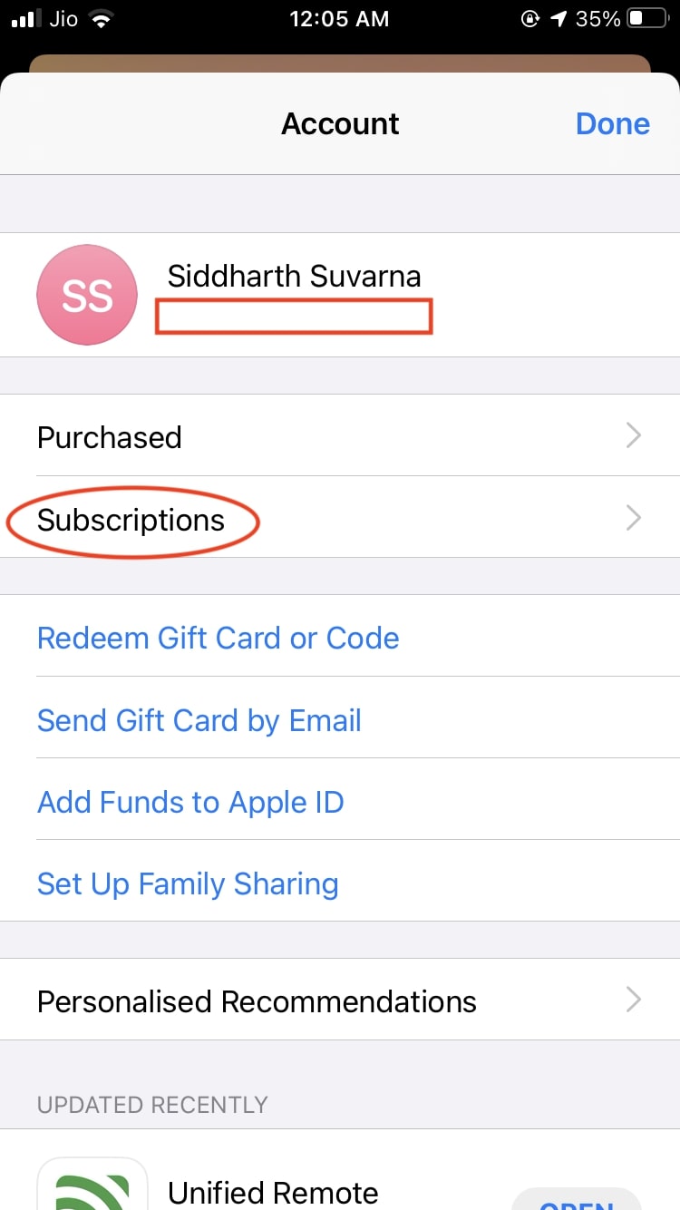 Account App Store